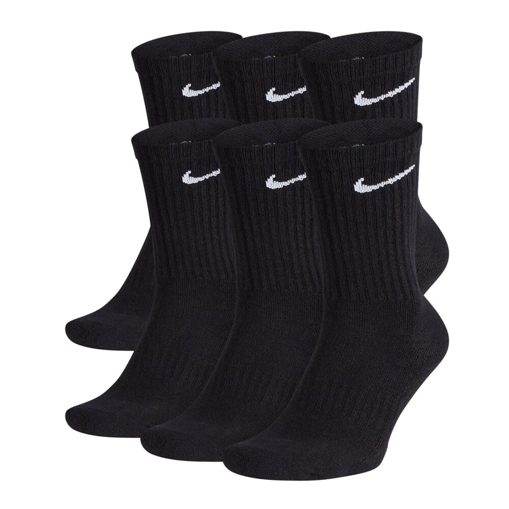 Nike Cushion Crew Socks with Band Black X-Small Kids & Adult 6 Pairs